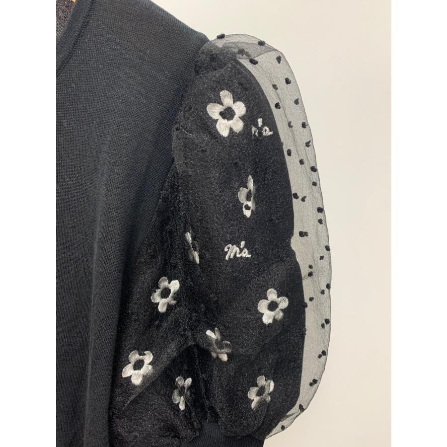 エムズグレイシー お花刺繍入りクチュールニット 318325 カーディガン 38 ブラック チュール フラワーモチーフ ITZ7NEIFIGG0 エムズグレイシー お花刺繍入りクチュールニット 318325 カーディガン