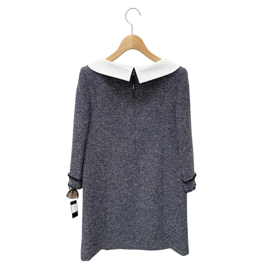 フォクシーニューヨーク ワンピース 38 ネイビー ツイード