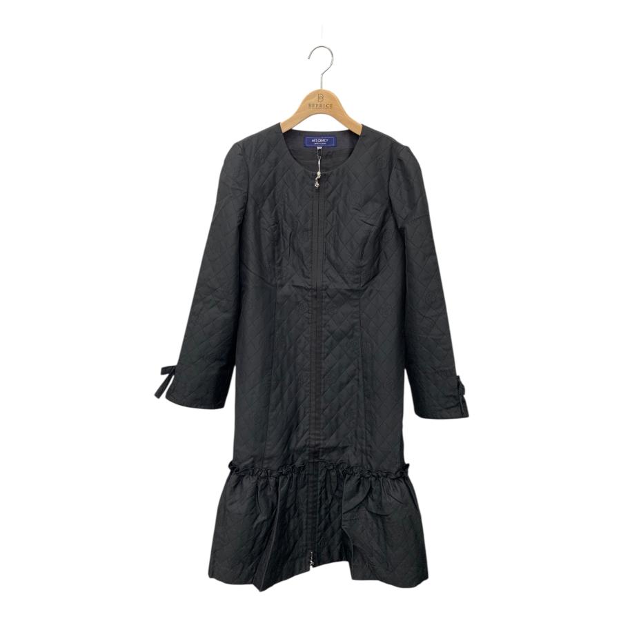エムズグレイシー 111613 コートワンピース 38 ブラック カメリア