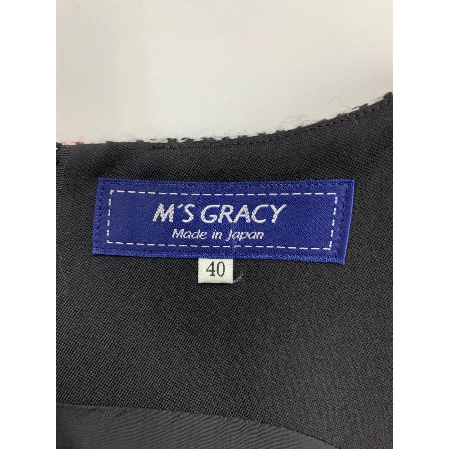 エムズグレイシー 811711 ワンピース 40 ブラック ウール 千鳥格子