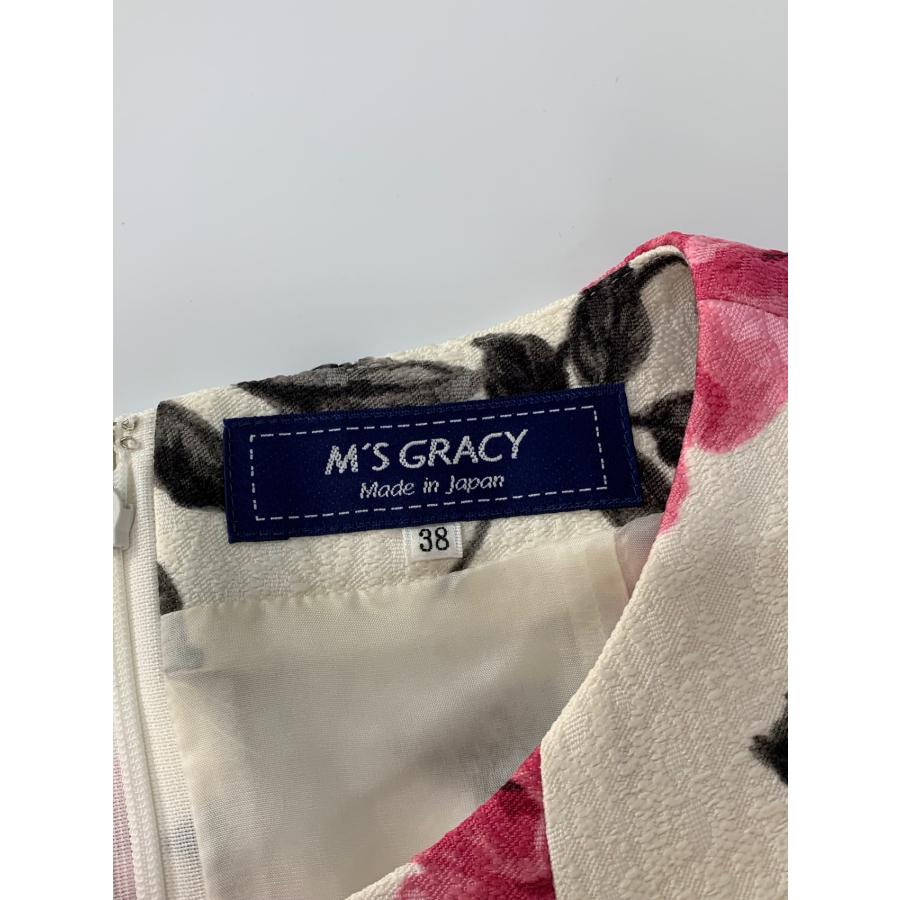 エムズグレイシー 911543 ワンピース 38 ピンク ローズモチーフ ニット