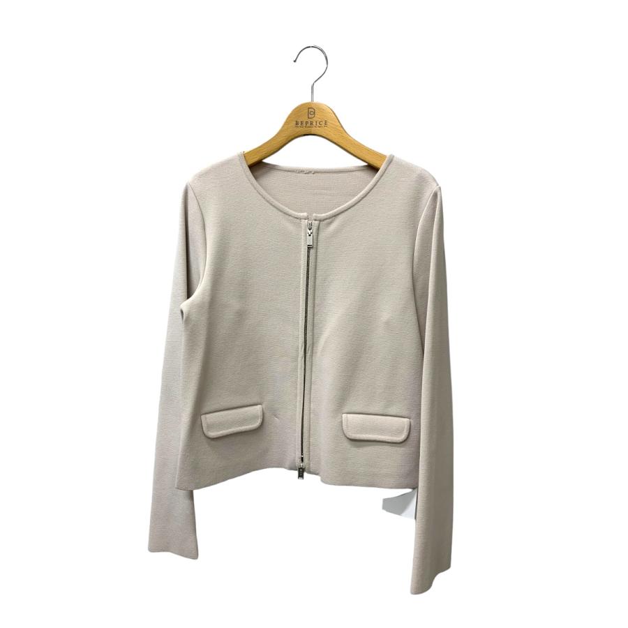 美品　フォクシー　ノーカラー　ジップニットジャケット　アーバンスタンダード　42 美品 フォクシー ノーカラー ジップニットジャケット アーバン