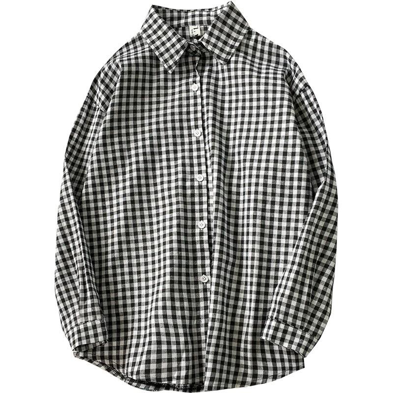 レディース カジュアル 白黒 チェックシャツ D 004 Bequem Store2号店 通販 Yahoo ショッピング