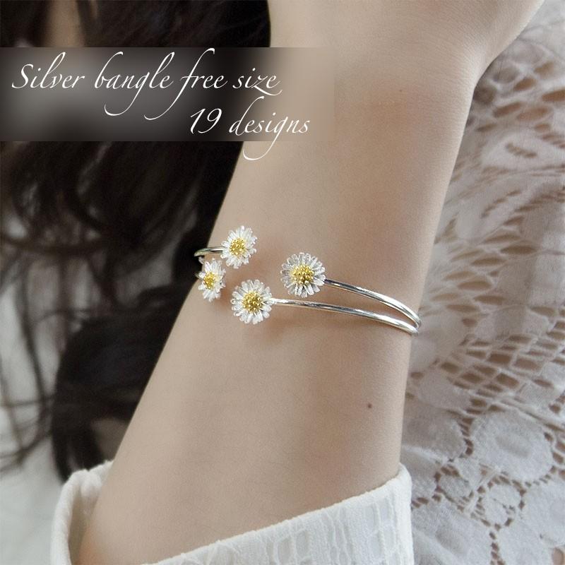 レディース バングル フリーサイズ シルバー925 シルバーアクセサリー ブレスレット フラワー ブレスレット ワイルドジュエリー 19種類 U 0403 001 Bequem Store2号店 通販 Yahoo ショッピング