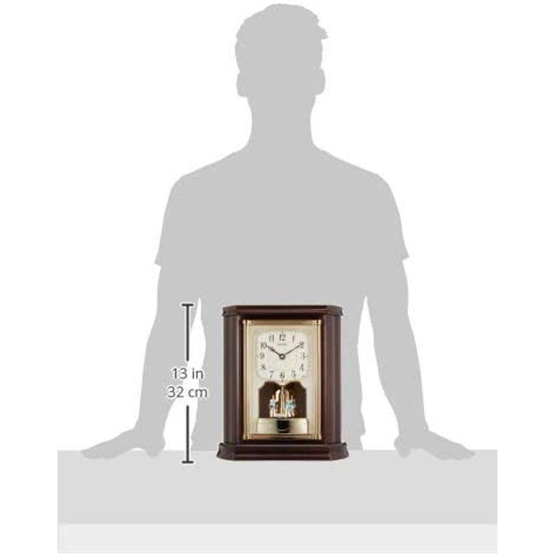 セイコー クロック 置き時計 電波 アナログ 回転飾り 木枠 濃茶 木地 BY233B SEIKO