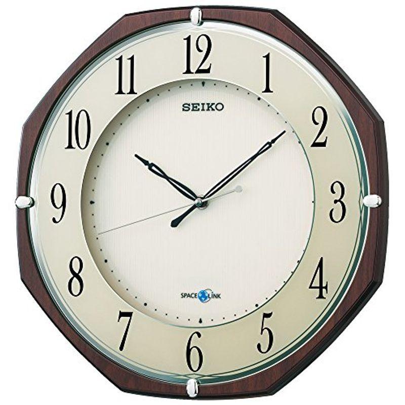 セイコー クロック 掛け時計 衛星 電波 アナログ SPACE LINK スペースリンク 茶 木目 模様 GP207B SEIKO(13142円)