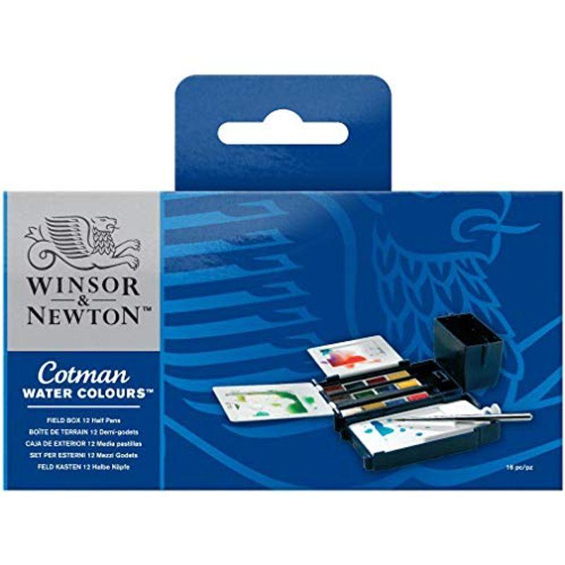 ウィンザー&ニュートン 水彩絵具 ウィンザー&ニュートン コットマンウォーターカラー 12色セット フィールドボックス ハーフパン 1890