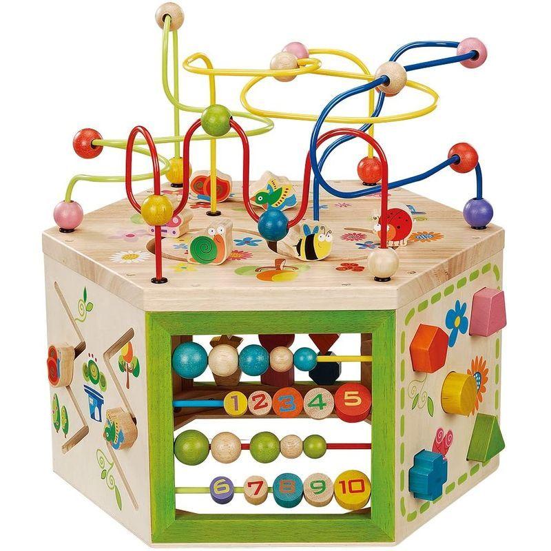 EverEarth ガーデンアクティビティキューブ 木製形状&カラーソーター ビーズ迷路&カウントベビートイ EverEarth ビーズ迷路&カウントベビートイ RIZ1464118385(13460円)