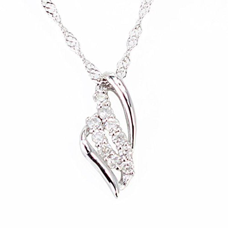 KASHIMAプラチナ900 0.1ct ダイヤモンド 10ストーン ペンダント ネックレス