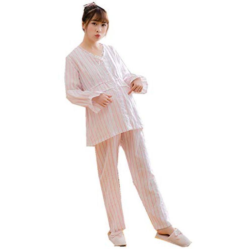 ポイント10倍 アビコabico マタニティ パジャマ 可愛い 春夏 レース Vネック ストライプ 2重ガーゼ 綿 授乳服 授乳口付き ウエスト調節 妊 数量は多 Www Aqtsolutions Com