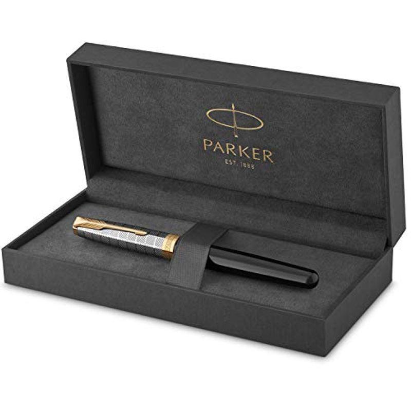 PARKER パーカー公式 ソネット プレミアム 万年筆 M 中字 高級 ブランド ギフト ペン先 18金 メタル&ブラックGT 21197