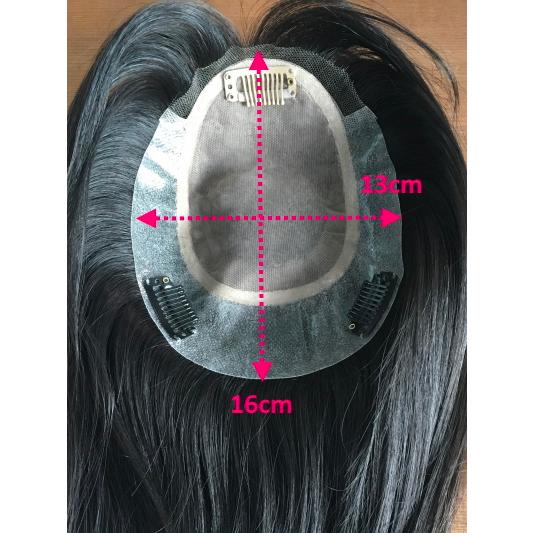 医療用 人毛100%フロントレース仕様 既製ヘアピース(PUタイプ卵型 