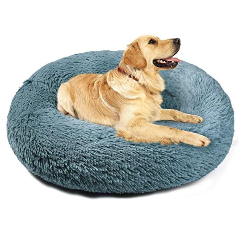 Aurako 76cm 犬ベッド 猫ベッド ふわふわ 丸型 クッション ドーナツペットベッド ぐっすり眠る 猫用 小型犬用 もこもこ 暖かい おもちゃ Idealauto Ee