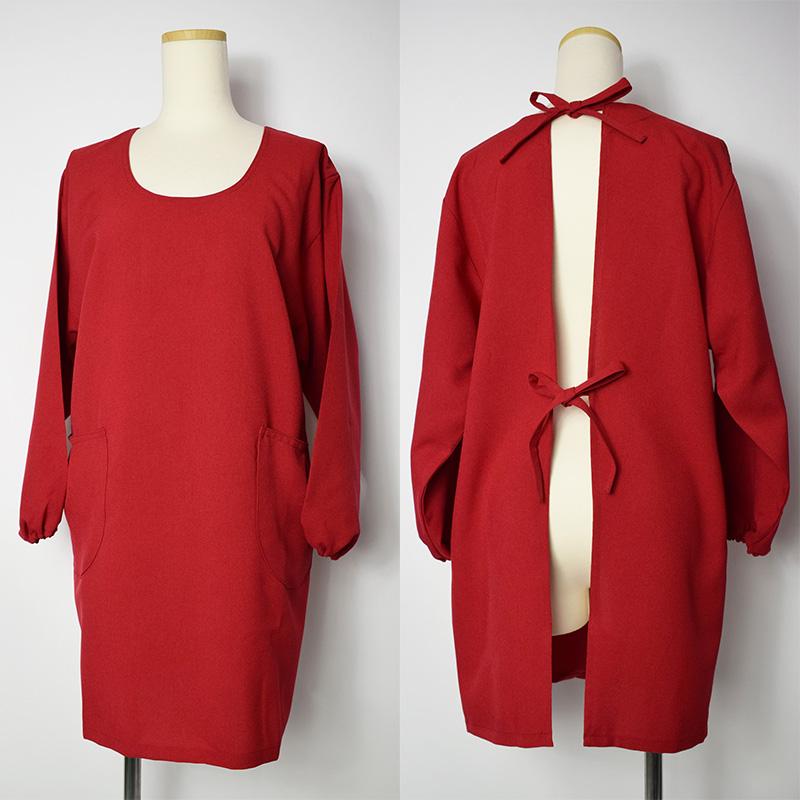 割烹着 ポリエステル 無地 日本製 シワになりにくい おしゃれ