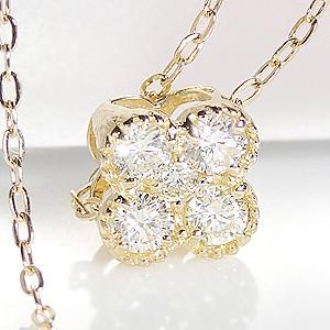 K18 YG ゴールド ネックレス ペンダント ダイヤモンド ダイヤ フラワー 