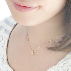 K18 YG ゴールド ネックレス ペンダント ダイヤモンド ダイヤ フラワー 
