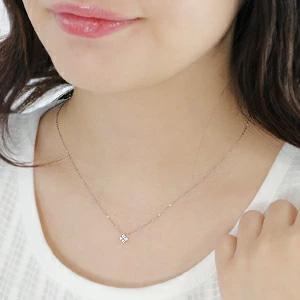 Pt900 0.1ct ダイヤモンド フラワー モチーフ ネックレス 送料無料 