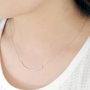 あすつく K18 WG YG PG ゴールド ダイヤモンド ダイヤ ネックレス ペンダント ライン リバーシブル 0.15ct T スマイル 2WAY 18k 18金 BRP-0029の画像