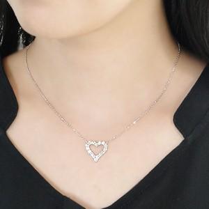 pt900 プラチナ ダイヤモンド ダイヤ ネックレス ペンダント ハート オープンハート 1.12ct 人気 BRP-0035Ptの画像