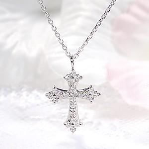 pt900 プラチナ ネックレス ペンダント ダイヤモンド ダイヤ 上品 0.2ct クロス 人気 高級感 十字架 BRP-0040PTの画像