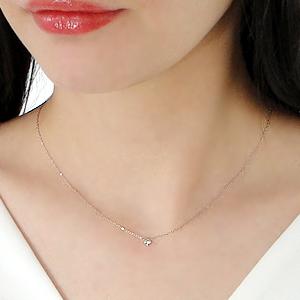 K18 WG K18YG 0.1ct 一粒 ダイヤモンド ネックレス 送料無料