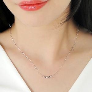 K18YG/WG/PG ダイヤモンド ライン ネックレス ジュエリー