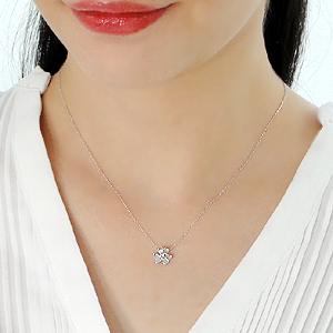 K18 WG YG PG ダイヤモンド フラワー ネックレス 送料無料 ジュエリー ダイヤ ペンダント 可愛い 人気 フラワー 花 18金 ハート クローバー 鏡面仕上げ BRP-0073の画像