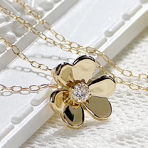 K18 WG YG PG ダイヤモンド フラワー ネックレス 送料無料 ジュエリー