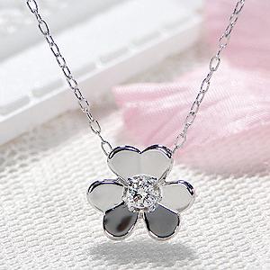 K18 WG YG PG ダイヤモンド フラワー ネックレス 送料無料 ジュエリー