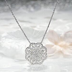 Pt900 1.0ct フラワー ダイヤモンド ペンダント ネックレス ダイヤ プラチナ フラワーネックレス 花 プラチナ900 ダイヤモンドネックレス BRP-0074-Ptの画像