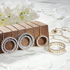 K18WG/YG/PG 1.00ct 3WAY サークル ダイヤモンド ネックレス ゴールド  
