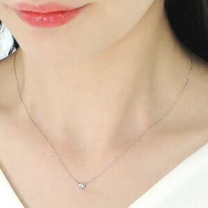 Pt950 K18YG ハートアンドキューピット 一粒 ダイヤモンド ネックレス