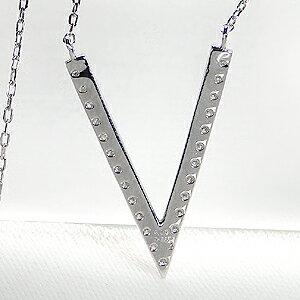 プラチナ　pt900 Ｖ字 ピンダイヤモンド　０.０３ct ９号 Pt900 Vライン ダイヤモンド ネックレス ジュエリー