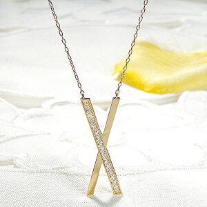 Pt950 K18YG PG 0.2ct クロス ダイヤモンド ネックレス ジュエリー アクセサリー 18金 18k クロス ペンダント X ダイヤ プラチナ ギフト プレゼント BRP-0088_1