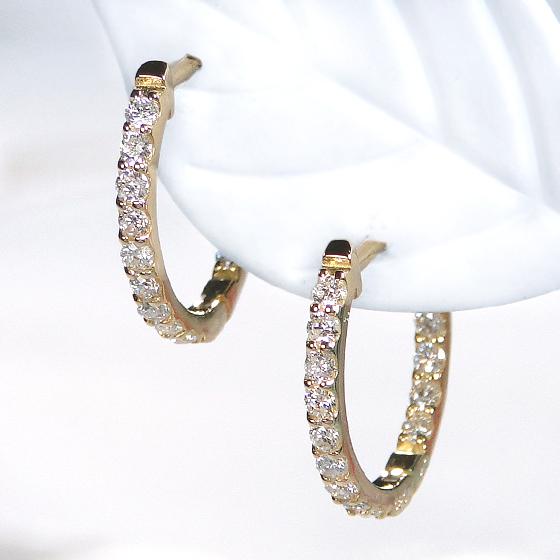 Pt950 K18YG ダイヤモンド フープ ピアス 0.4ct 送料無料 人気 ジュエリー ダイヤ ダイア 円 PT 清楚 かわいい プラチナ ゴールド 0.4カラット BRP-0100の画像