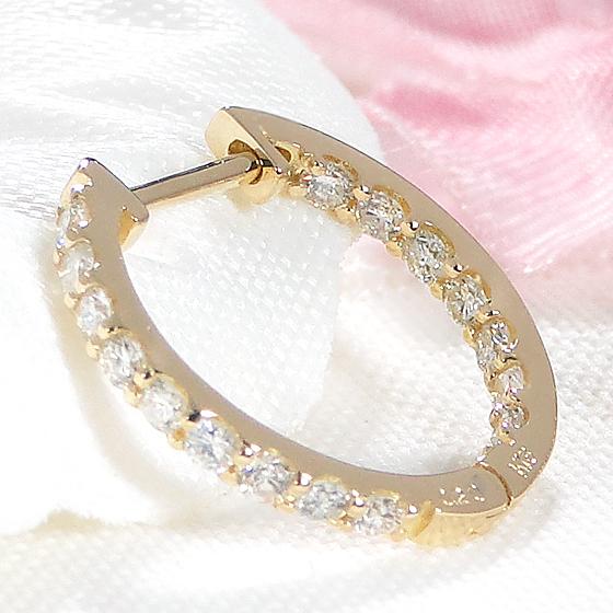 Pt950 K18YG ダイヤモンド フープ ピアス 0.4ct 送料無料 人気 ジュエリー ダイヤ ダイア 円 PT 清楚 かわいい プラチナ ゴールド 0.4カラット BRP-0100の画像