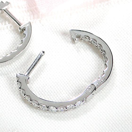 Pt950 K18YG ダイヤモンド フープ ピアス 0.4ct 送料無料 人気 ジュエリー ダイヤ ダイア 円 PT 清楚 かわいい プラチナ ゴールド 0.4カラット BRP-0100の画像
