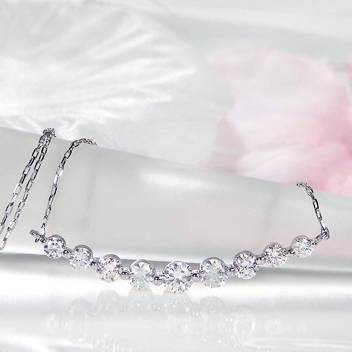 Pt950 0.5ct ダイヤモンド ライン ネックレス 送料無料 ダイヤ ダイア ペンダント ジュエリー レディース プラチナ 0.5カラット プラチナ シンプル BRP-0102Ptの画像