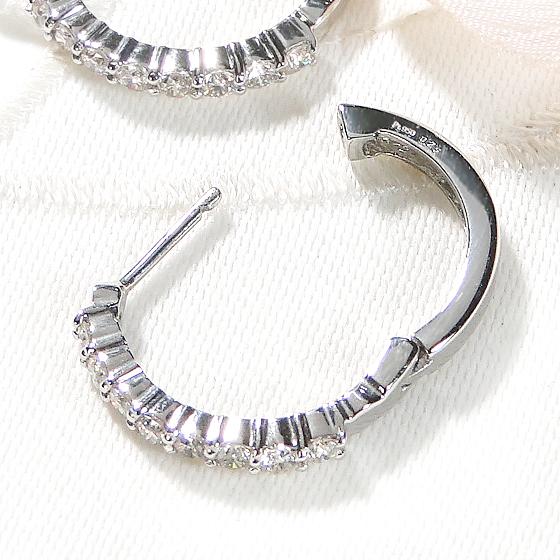 Pt950 ダイヤモンド フープピアス 0.50ct 送料無料 人気 ジュエリー ダイヤ ダイア 円 PT 清楚 かわいい プレゼント エタニティ フープ プラチナ 上品 BRP-0113の画像