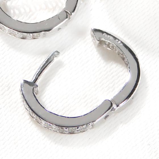 Pt950 ダイヤモンド フープ ピアス 0.18ct 送料無料 人気 ジュエリー ダイヤ ダイア 円 PT 清楚 かわいい ダイヤモンドピアス プラチナ エタニティ BRP-0116の画像