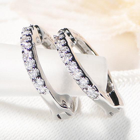 Pt950 ダイヤモンド ピアリング 0.12ct 送料無料 人気 ジュエリー 