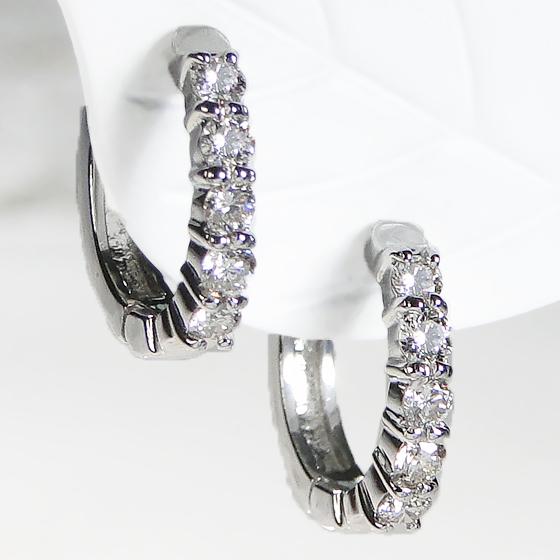 Pt950 ダイヤモンド フープ ピアス 0.3ct 送料無料 人気 Pt950 ダイヤモンド フープ ピアス 0.3ct 送料無料 人気