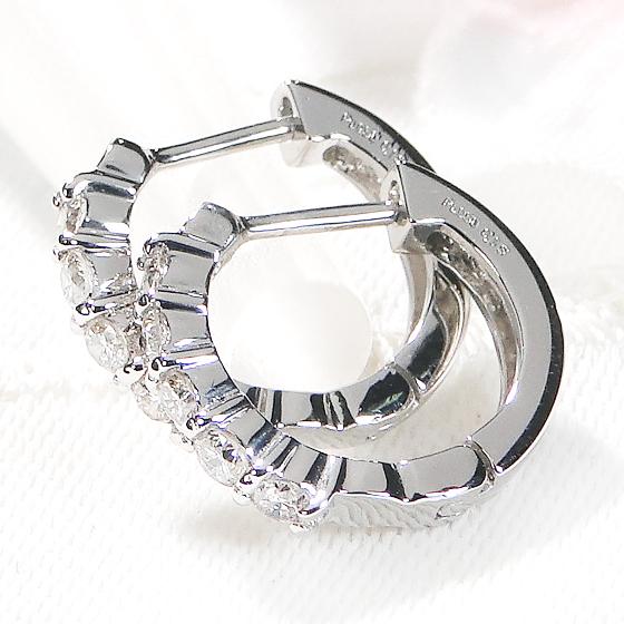 Pt950 ダイヤモンド フープ ピアス 0.3ct 送料無料 人気 Pt950 ダイヤモンド フープ ピアス 0.3ct 送料無料 人気