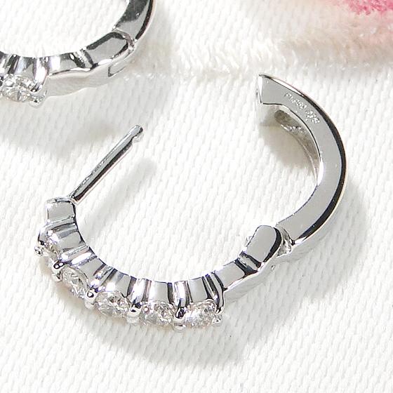 Pt950 ダイヤモンド フープ ピアス 0.3ct 送料無料 人気 Pt950 ダイヤモンド フープ ピアス 0.3ct 送料無料 人気