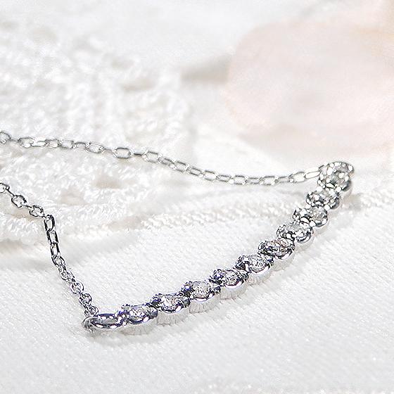 Pt950 0.14ct ダイヤモンド ライン ネックレス 送料無料 ダイヤ ダイア 