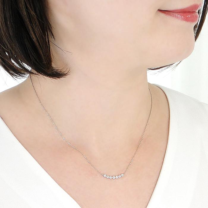 Pt950 0.30ct ダイヤモンド ライン ネックレス 送料無料 ダイヤ ダイア 