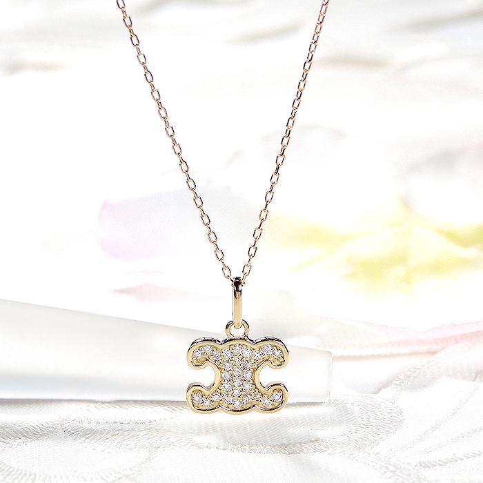 Pt950 K18YG 0.12ct ダイヤモンド ネックレス 送料無料 プラチナ 