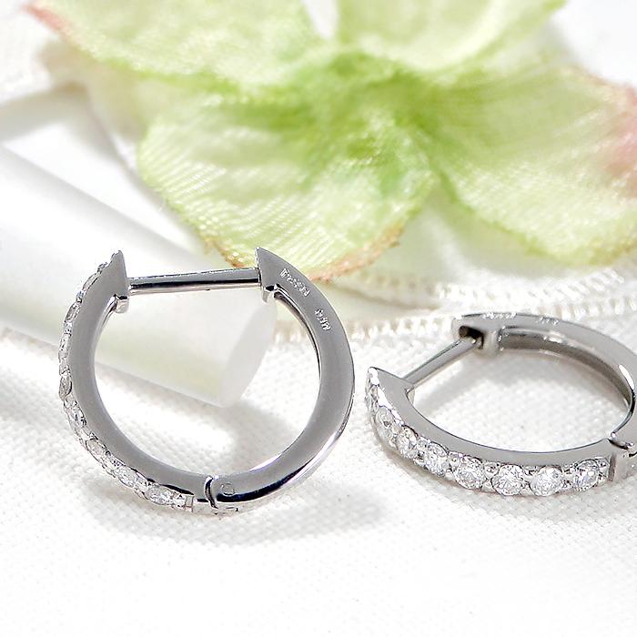 Pt950 ダイヤモンド フープ ピアス 0.20ct 送料無料 人気 ジュエリー