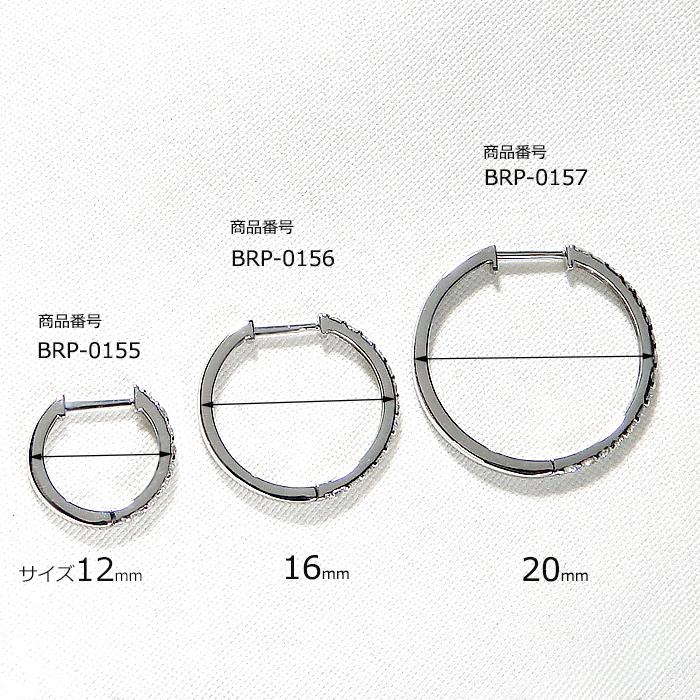 Pt950 ダイヤモンド フープ ピアス 0.20ct 送料無料 人気 ジュエリー ダイヤ ダイア PT 清楚 定番 かわいい  プラチナ小さめ 小ぶり 小さい 華奢 BRP-0155の画像