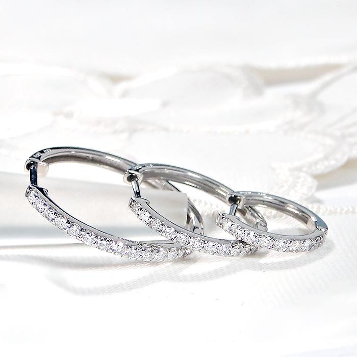Pt950 ダイヤモンド フープ ピアス 0.30ct 送料無料 人気 ジュエリー ダイヤ ダイア PT 清楚 定番 かわいい  プラチナ小さめ 小ぶり 小さい 華奢 0.3ct BRP-0156の画像